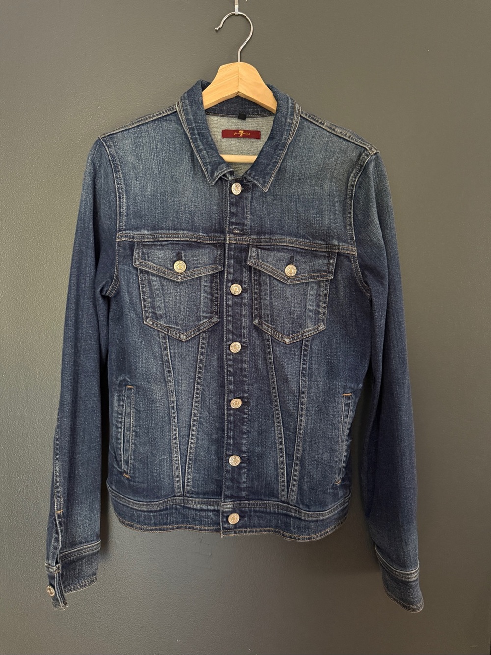 7 For All Mankind Dark Blue Classic Denim Jacket